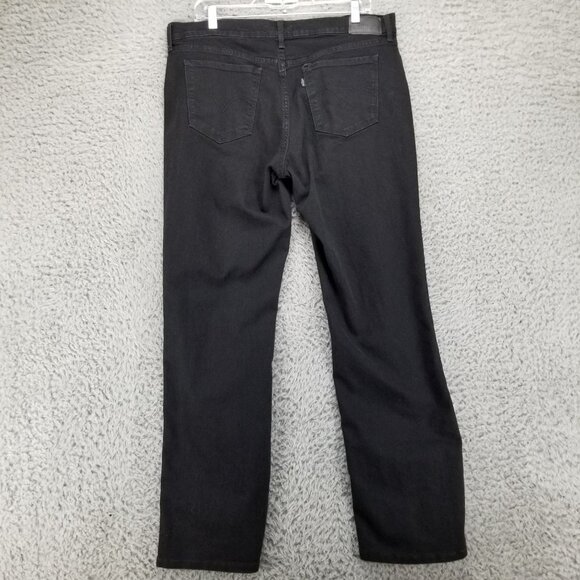 Levis Jeans Womens 32 Black 505 Straight Leg Stretch Denim - Picture 1 of 14